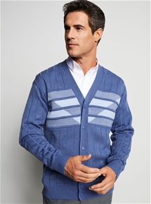 Mens Thermal Rib Knit Cardigan