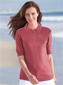 Short Sleeve Polo Sweater