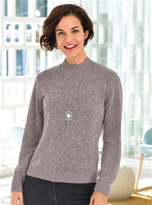 Melange Mock Turtleneck