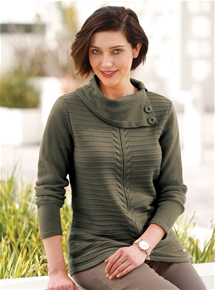 Button Rib Sweater