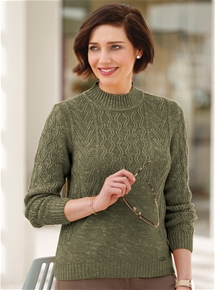 Diamond Knit Mock Turtleneck