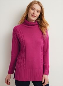 Cable Turtleneck Tunic