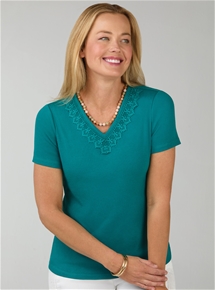 Floral Lace V-Neck Tee