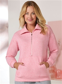 Half Zip Rib Sweatshirt